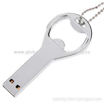 Customized Bottle Opener Thumb Drive, Bottle Opener-shaped, 64MB to 32GB Memory Capacity and COBNew
